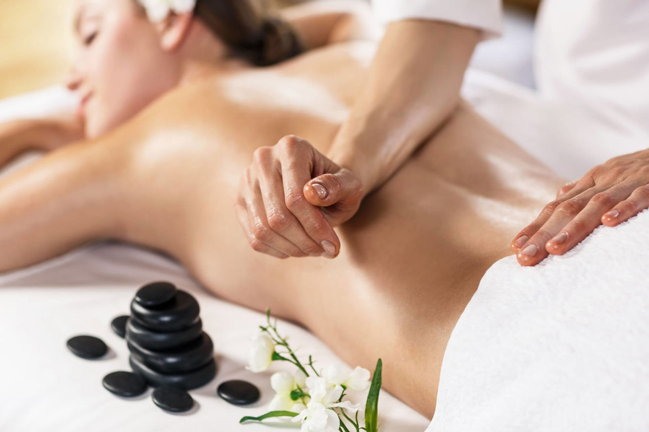 Hot stone back massage
