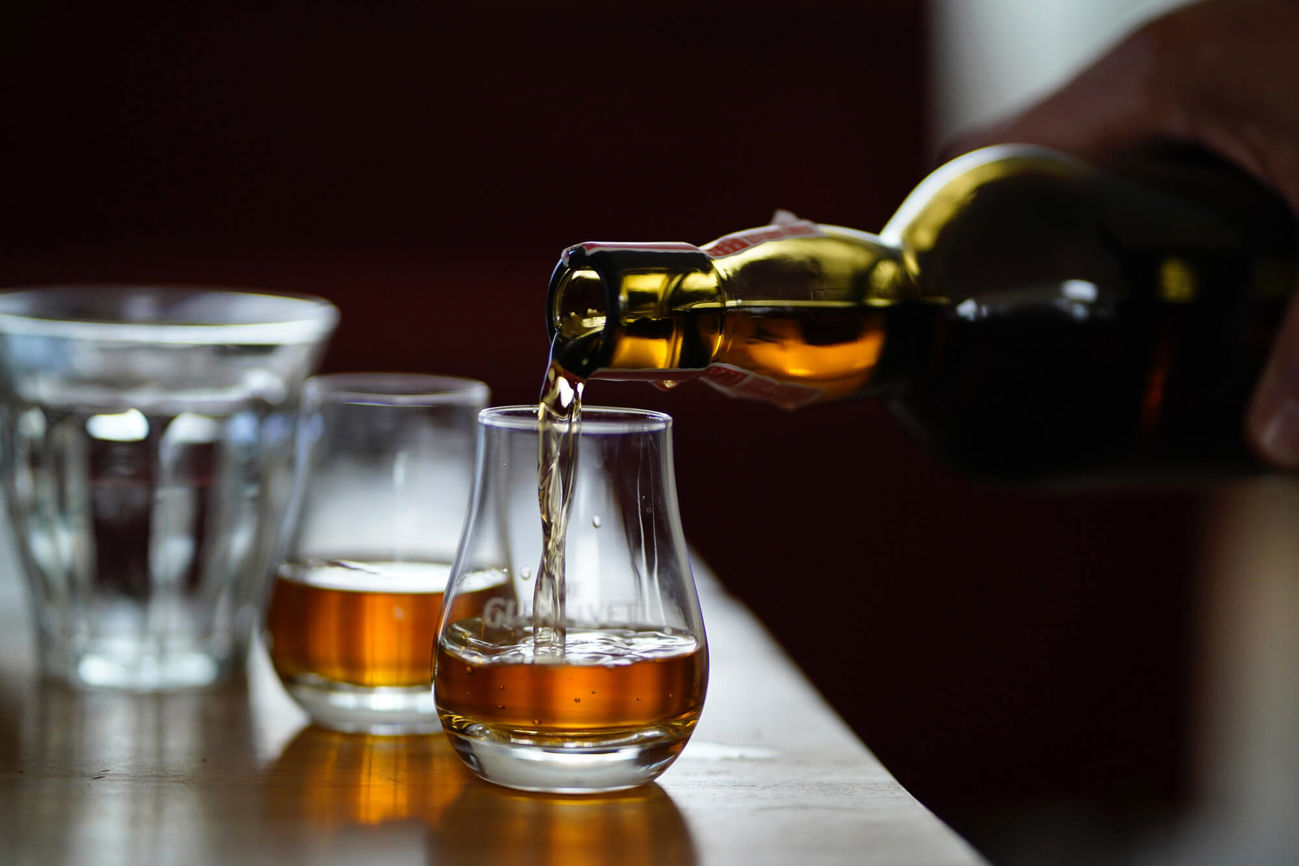 Whisky being poured