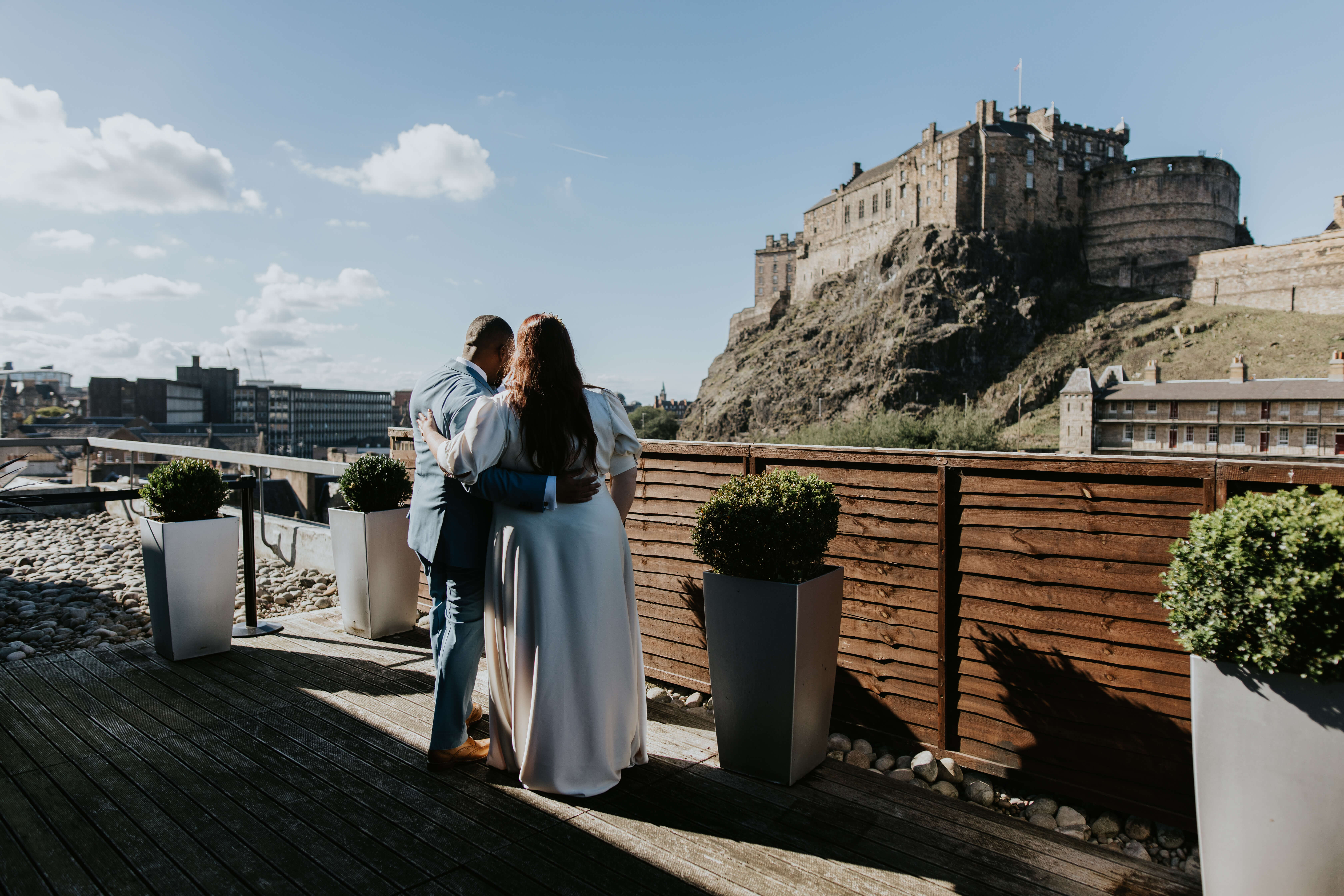 Couple Onlooking Castle