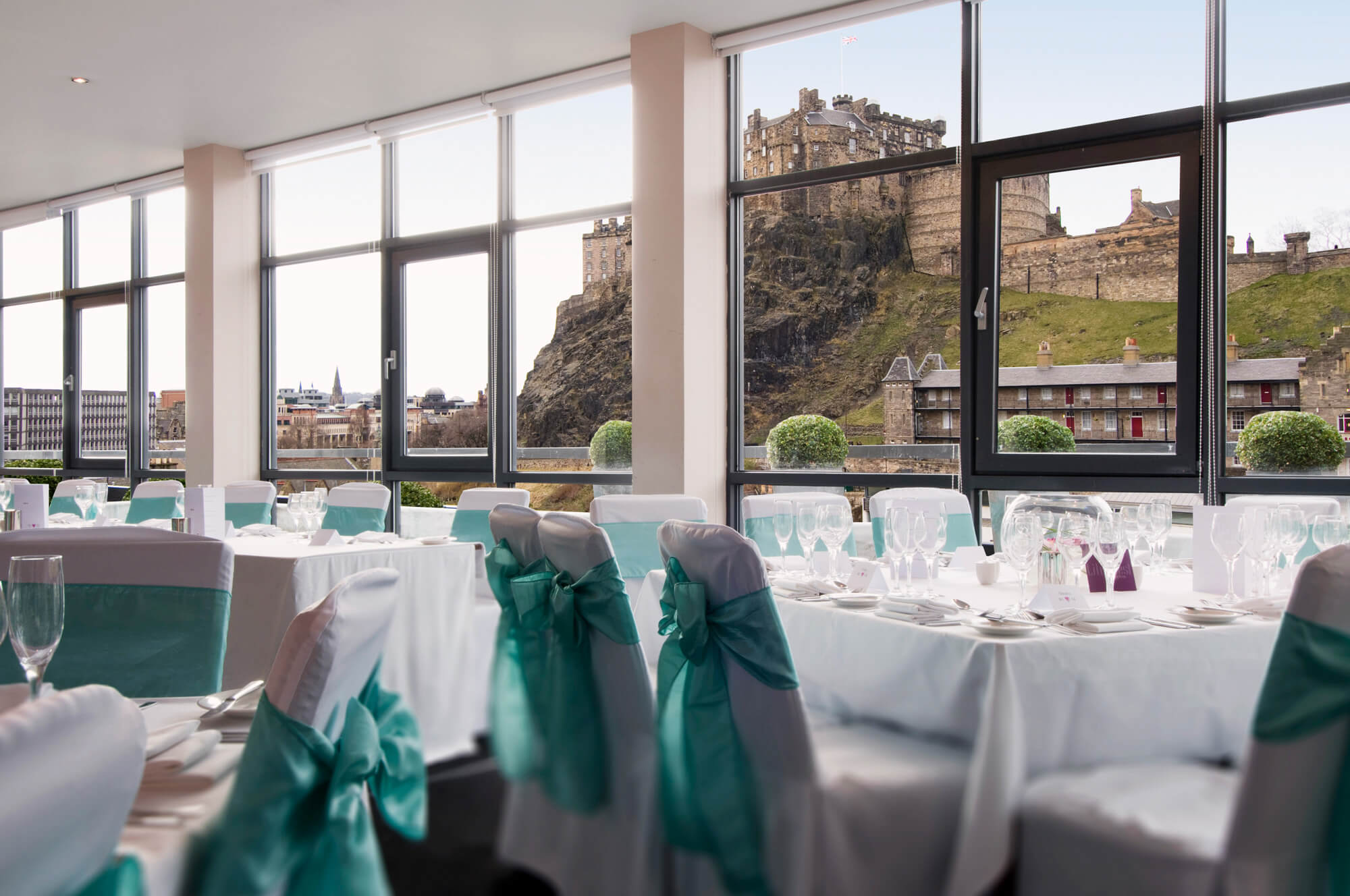 Wedding Setup With Castle Views